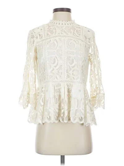 Pre-owned Hd In Paris 3/4 Sleeve Blouse In White