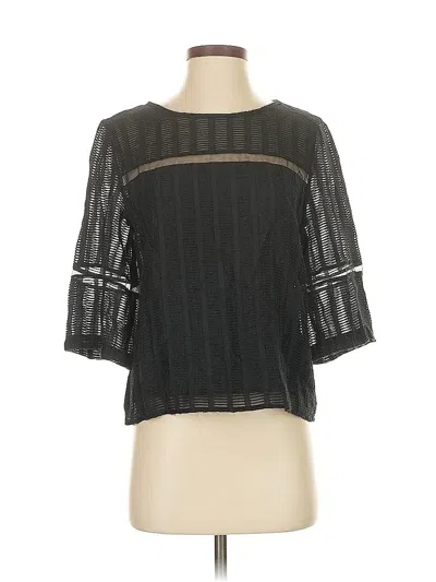 Pre-owned Hd In Paris 3/4 Sleeve Top Black Square Neckline Tops