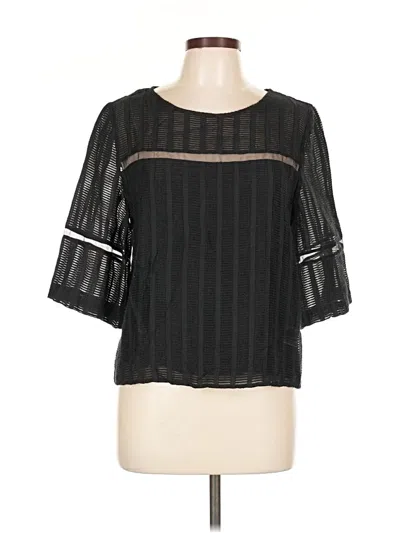 Pre-owned Hd In Paris 3/4 Sleeve Top Black Square Neckline Tops