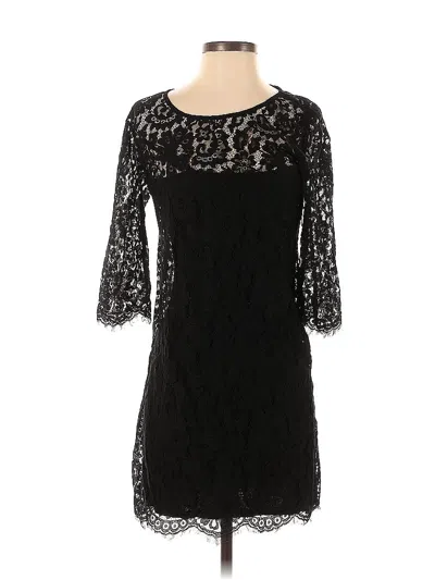 Pre-owned Hd In Paris 3/4 Sleeve Top Black Sweetheart Neckline Tops