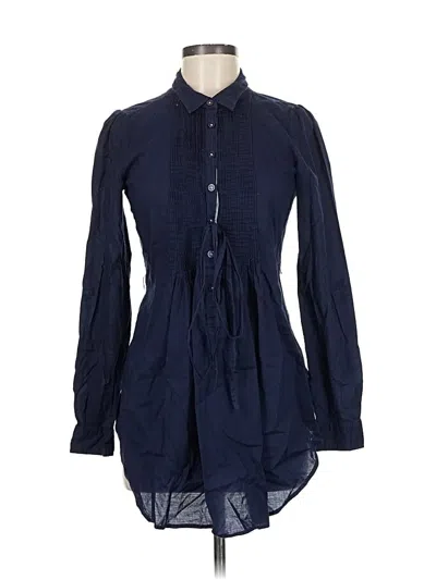 Pre-owned Hd In Paris Long Sleeve Blouse In Blue