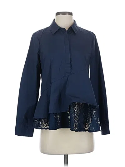 Pre-owned Hd In Paris Long Sleeve Blouse In Blue