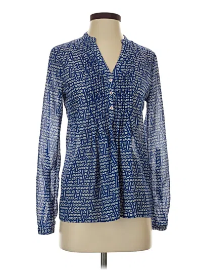 Pre-owned Hd In Paris Long Sleeve Blouse In Blue
