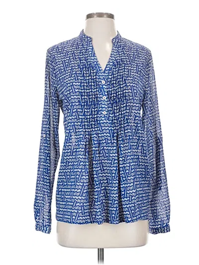 Pre-owned Hd In Paris Long Sleeve Blouse In Blue