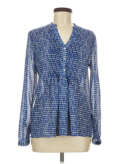 Pre-owned Hd In Paris Long Sleeve Blouse In Blue