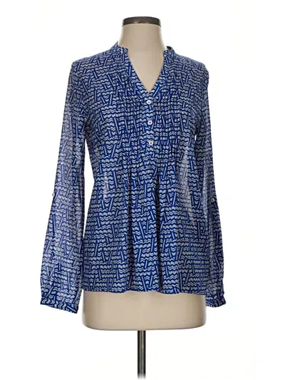 Pre-owned Hd In Paris Long Sleeve Blouse In Blue