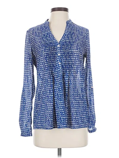Pre-owned Hd In Paris Long Sleeve Blouse In Blue