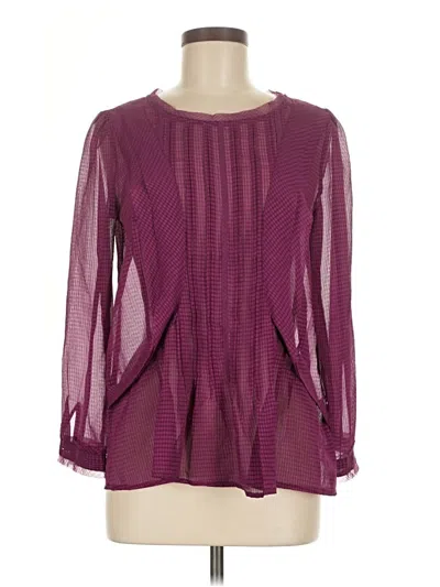Pre-owned Hd In Paris Long Sleeve Blouse In Burgundy