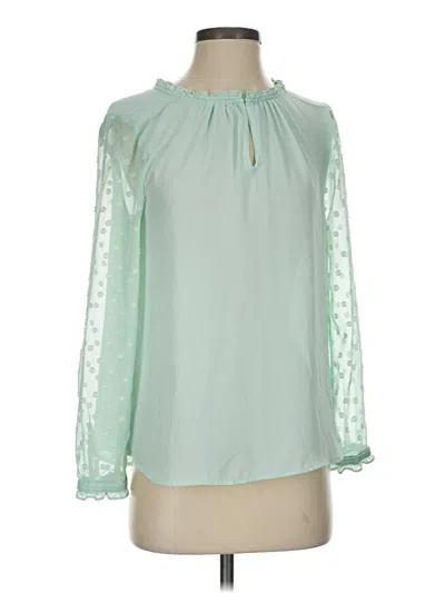 Pre-owned Hd In Paris Long Sleeve Blouse In Green