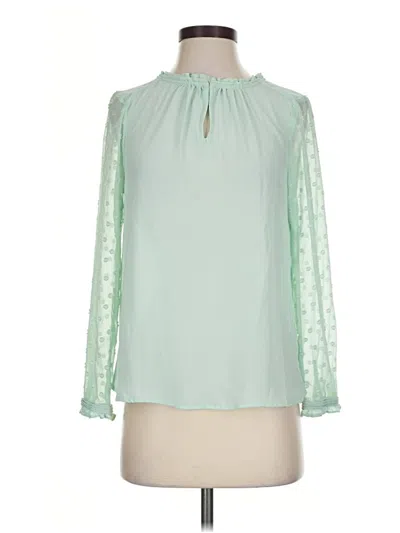 Pre-owned Hd In Paris Long Sleeve Blouse In Green