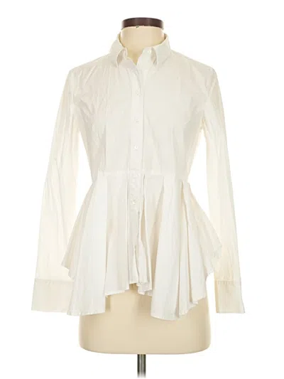 Pre-owned Hd In Paris Long Sleeve Blouse In White