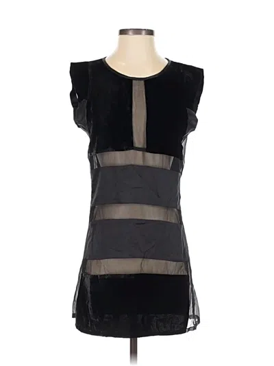 Pre-owned Hd In Paris Short Sleeve Blouse In Black