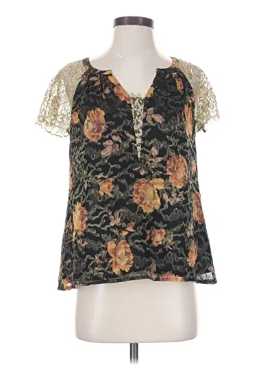 Pre-owned Hd In Paris Short Sleeve Blouse In Black