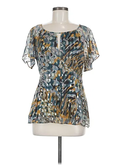 Pre-owned Hd In Paris Short Sleeve Blouse In Blue