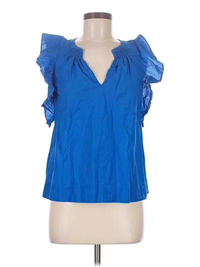 Pre-owned Hd In Paris Short Sleeve Blouse In Blue