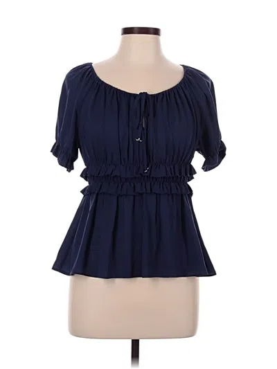 Pre-owned Hd In Paris Short Sleeve Blouse In Blue