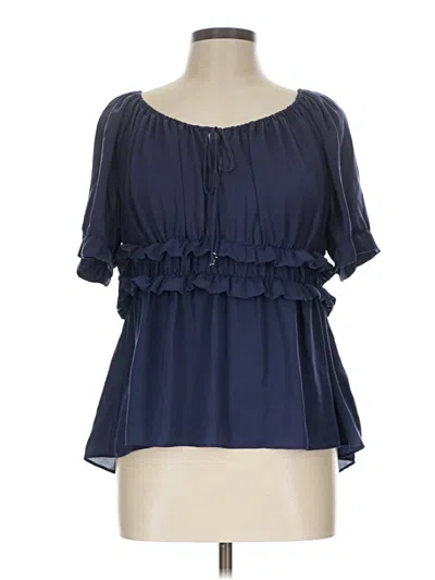 Pre-owned Hd In Paris Short Sleeve Blouse In Blue
