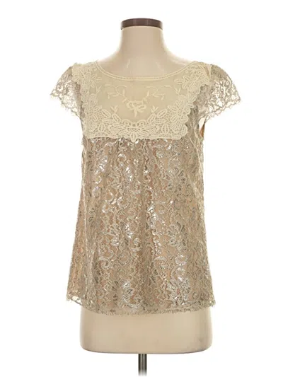 Pre-owned Hd In Paris Short Sleeve Blouse In Gold