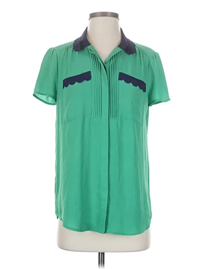 Pre-owned Hd In Paris Short Sleeve Blouse In Green