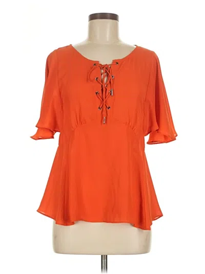 Pre-owned Hd In Paris Short Sleeve Blouse In Orange