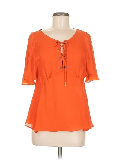 Pre-owned Hd In Paris Short Sleeve Blouse In Orange
