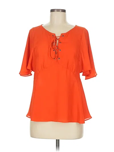Pre-owned Hd In Paris Short Sleeve Blouse In Orange