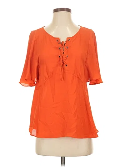 Pre-owned Hd In Paris Short Sleeve Blouse In Orange