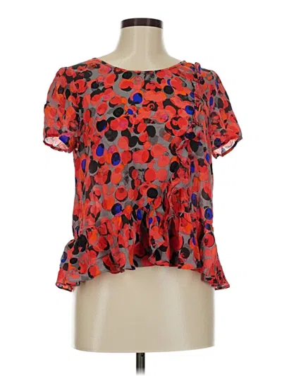 Pre-owned Hd In Paris Short Sleeve Blouse In Red