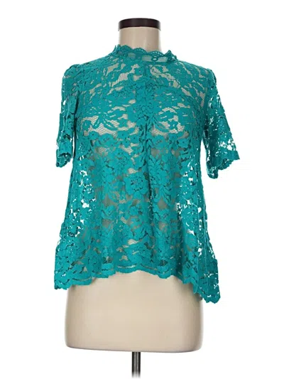 Pre-owned Hd In Paris Short Sleeve Blouse In Teal