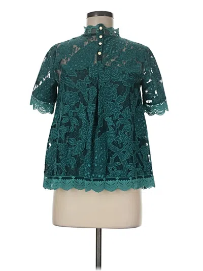 Pre-owned Hd In Paris Short Sleeve Blouse In Teal