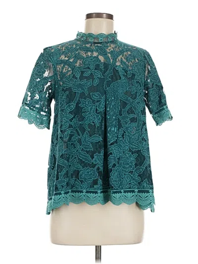 Pre-owned Hd In Paris Short Sleeve Blouse In Teal
