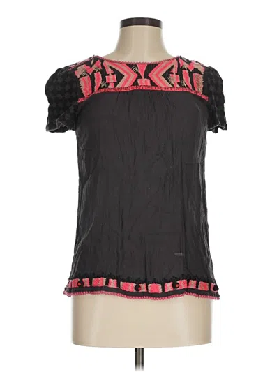 Pre-owned Hd In Paris Short Sleeve Top Black Square Neckline Tops