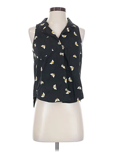 Pre-owned Hd In Paris Sleeveless Button Down Shirt In Black