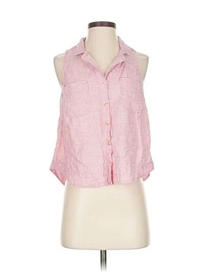 Pre-owned Hd In Paris Sleeveless Button Down Shirt In Pink