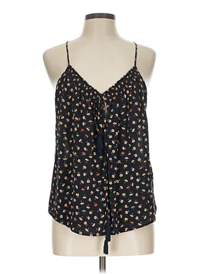 Pre-owned Hd In Paris Sleeveless Silk Top Black Halter Neckline Tops