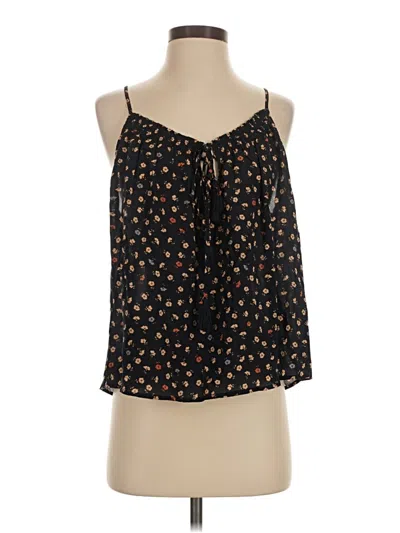 Pre-owned Hd In Paris Sleeveless Silk Top Black Halter Neckline Tops