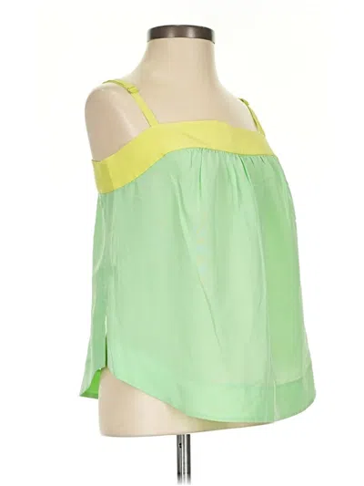 Pre-owned Hd In Paris Sleeveless Silk Top Green Strapless Neckline Tops