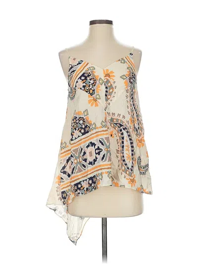 Pre-owned Hd In Paris Sleeveless Silk Top Ivory Halter Neckline Tops In White