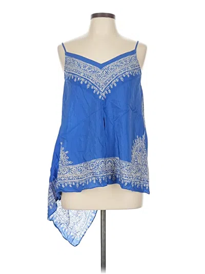 Pre-owned Hd In Paris Tank Top Blue Strapless Neckline Tops