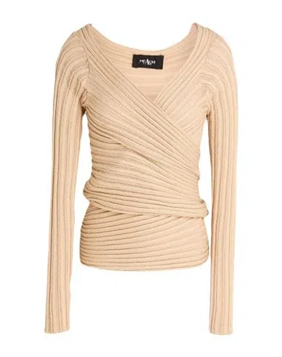 Heach Lab Woman Cardigan Sand Size L Cotton, Metal In Brown