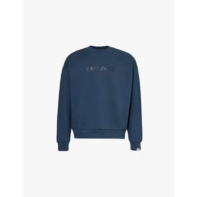 Head Mens Vy Motion Brand-print Organic-cotton Sweatshirt In Blue