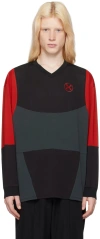 Head Of State Ssense Exclusive Black & Red Long Sleeve T-shirt In Black Red