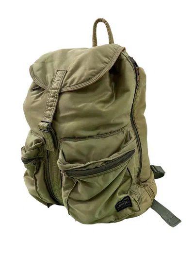 Pre-owned Head Porter X Porter Rucksack Backpack Iconic Green Nylon In Faded Green