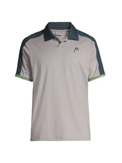 Head Sportswear Men's Play Tech Polo Shirt In Glacier Grey Quite Green