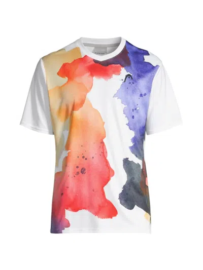 Head Sportswear Men's Topspin Watercolor V-neck T-shirt In Print Royal