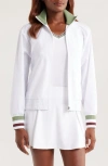 Head Front Zip Track Jacket In White