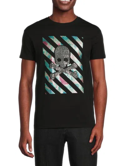 Heads Or Tails Men's Embellished Graphic Tee In Black