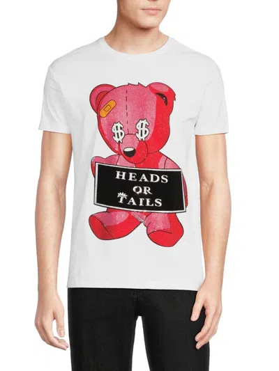 Heads Or Tails Men's Embellished Tee In White