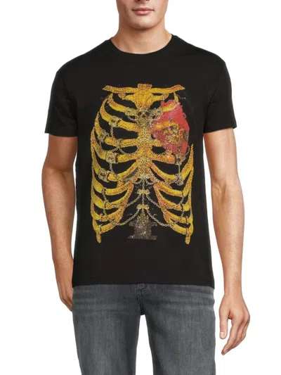 Heads Or Tails Men's Rib Cage Embellished Graphic Tee In Black