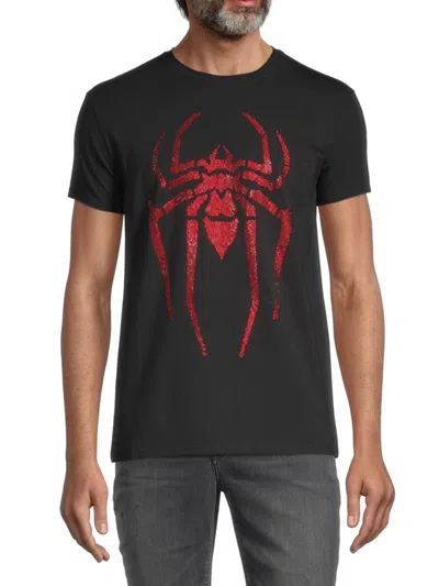 Heads Or Tails Men's Spider Graphic T-shirt In Black Red